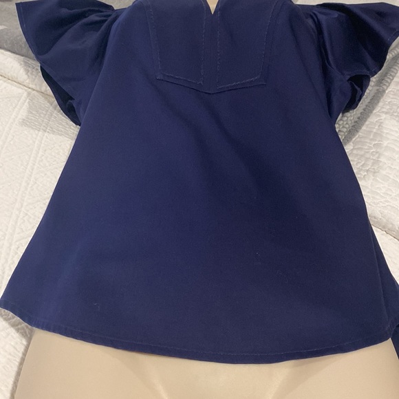 DIANE VON FÜRSTENBERG COTTON NAVY GORGEOUS TOP - Picture 7 of 13